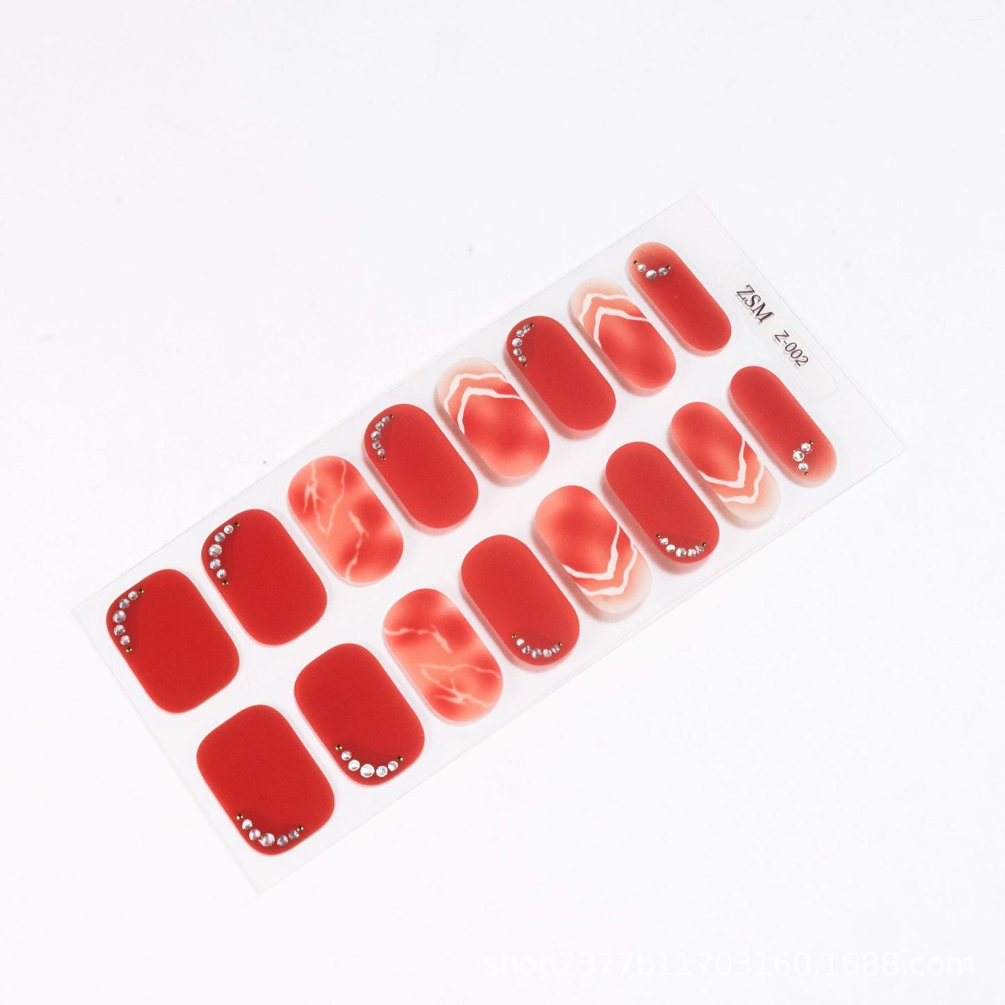 Fresh Arrivals at Buy Center: 16 Finger Diamond Nail Sticker 3D Waterproof Multicolor Z002