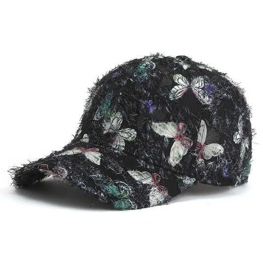 Gorra de béisbol con diseño de mariposa para mujer, moda coreana, primavera y verano