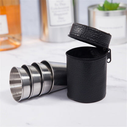 Newly Released at Buy Center: Simple 30 Ml Stainless Steel Thickened Outdoor Carry Tass Free PU Leather Cup Cover