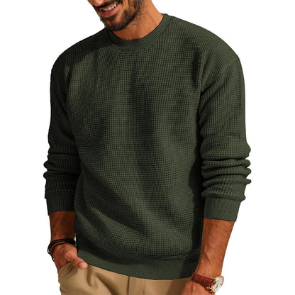 Men's Fashion Solid Color Waffle Casual Buy Center