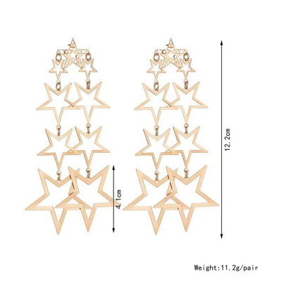 Trending Now at Buy Center: Retro Hollow Pentagram Stud Earrings For Women