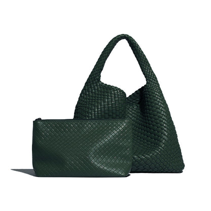 Fresh on the Scene at Buy Center: Large Capacity Combination Bags Trend Underarm Shoulder Handmade Soft Texture B1683 Dark Green