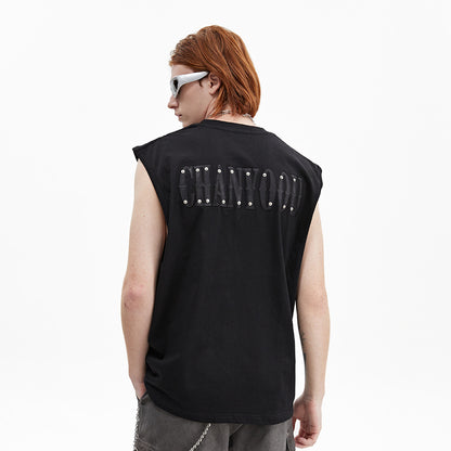 Newly Arrived at Buy Center: Letter Affixed Cloth Embroidered Vest For Men And Women