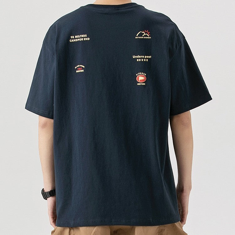 Newly Released at Buy Center: Japanese Minimalist Short Sleeved Men's Summer Navy Blue