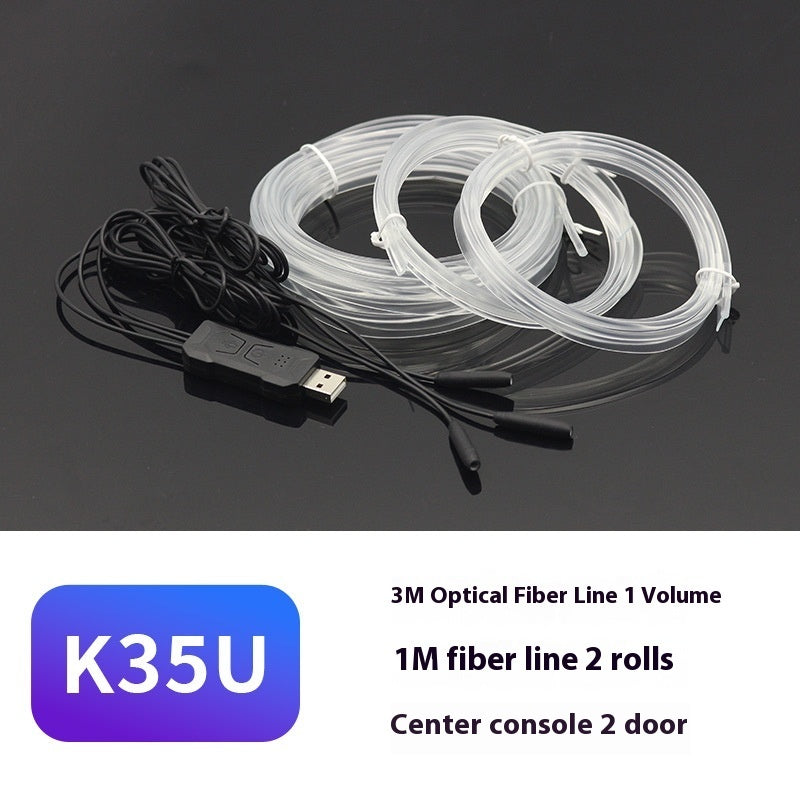 Hot New Arrivals at Buy Center: Car Atmosphere Light 64 Color Colorful Optical Fiber Atmosphere Light K35U APP One to Three USB 5m