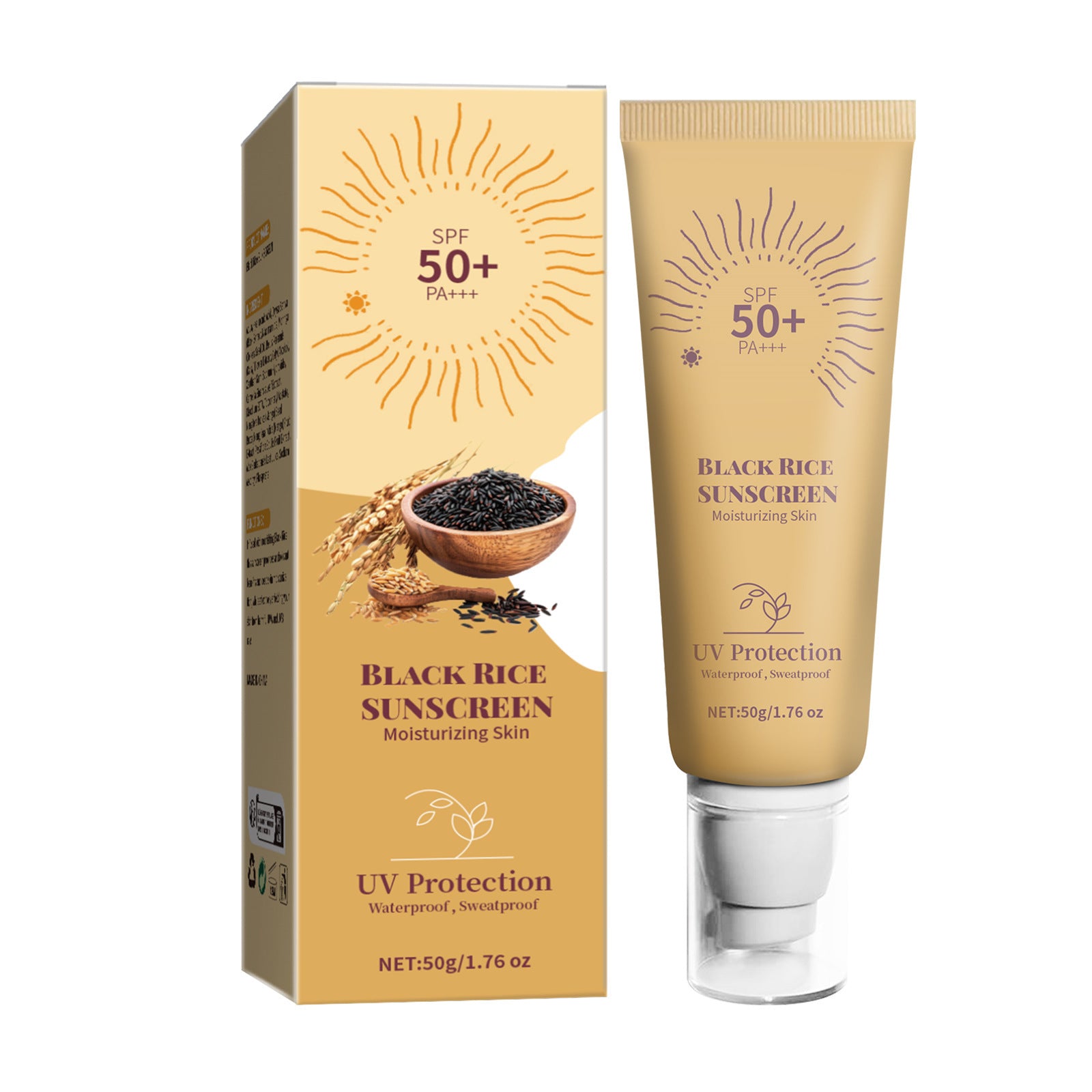 Buy Center Exclusive Offer-Black Rice Moisturizing Cream UV Isolation Sunscreen Cream