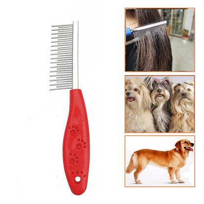 New Dog Or Cat Comb Grooming With Short And Long Teeth Dematting Knots Tangles Remover Combs Detangler Tool Suitable For Dogs Cats Poodle HorseStainless Steel Pin