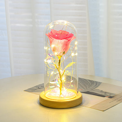 Trending Now at Buy Center: Valentines Day Gift For Girlfriend Eternal Rose Flowers LED Light In Glass Cover Day Wedding Decoration Favors Mother Day Female Gift Gift