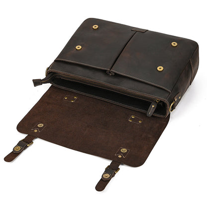 Trending Now at Buy Center: Retro Men's Briefcase Crazy Horse Leather