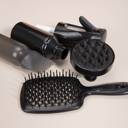 Bouteille de pulvérisation haute pression nettoyage brosse à shampoing en silicone peigne creux soins des cheveux peigne de teinture des cheveux costume