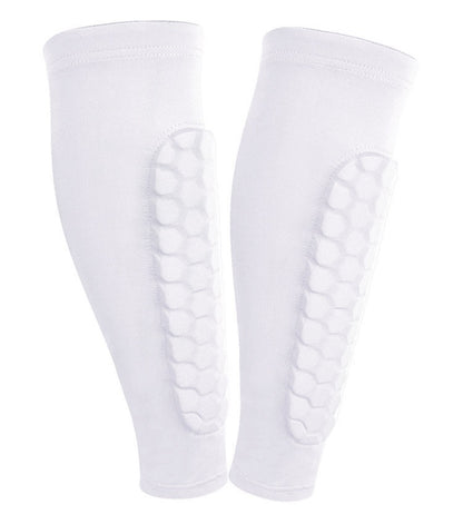 New Honeycomb Shank Protection Foot Sock Men's Anti-collision Non-slip White One Pack