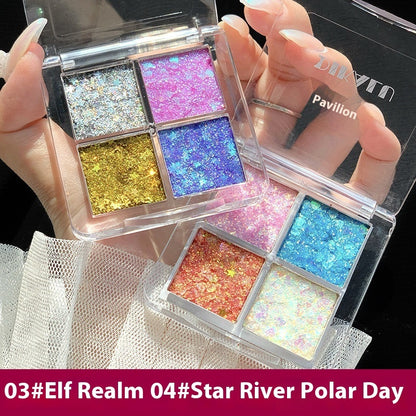 Buy Center Handpicked: Women's Four-color Sequins Watch Show Makeup Super Flash Glue-free Eye Shadow 6G 03and04