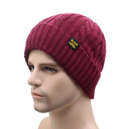 Gorro de punto europeo y americano para hombre, gorro de otoño e invierno