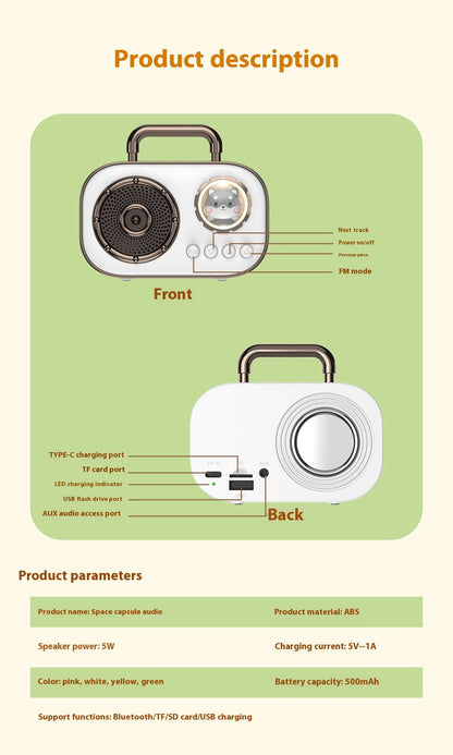 Newly Released at Buy Center: Portable Retro Bluetooth Audio Small Portable Home