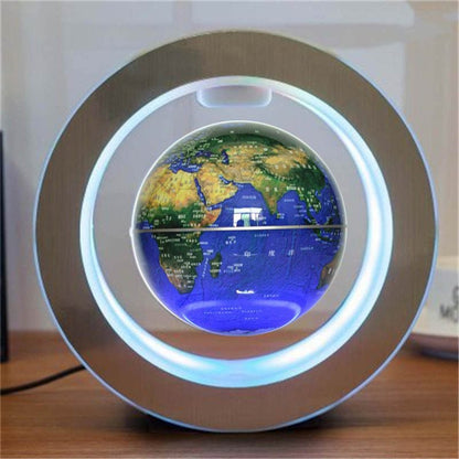 Round LED World Map Floating Globe Magnetic Levitation Light Anti Gravity Magic Blue us