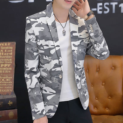 Fresh on the Scene at Buy Center: Men's Casual Camouflage Small Suit White