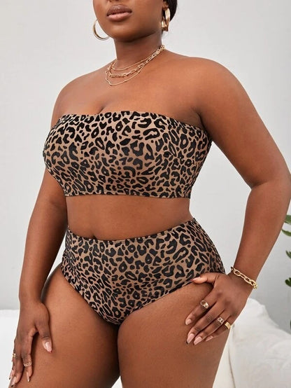 Just Arrived at Buy Center: Plus Size Women's High Waist Split Bikini Swimsuit