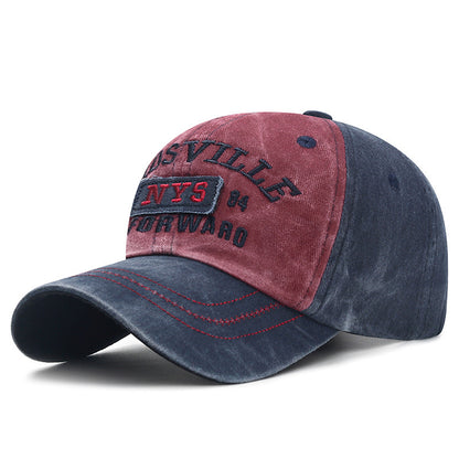 Wash And Make Old Letter Embroidered Duckbill Cap Buy Center