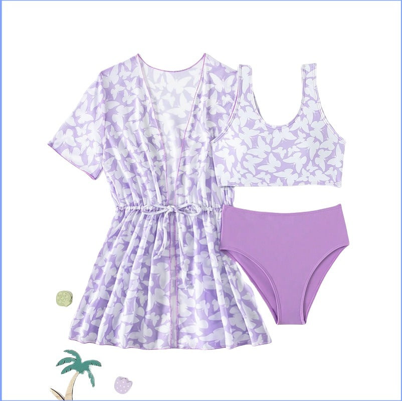 Just Arrived at Buy Center: Three Piece Split Swimsuit Cover Print 3218