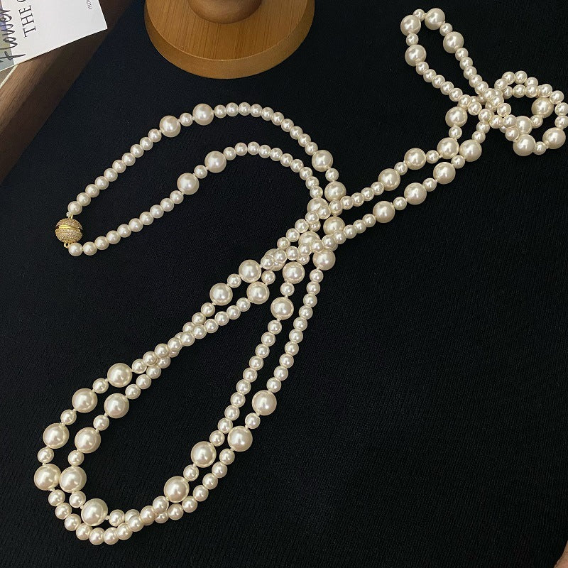 Buy Center Hot Pick-Extra Long Pearl Necklace For Women Fashionable And Versatile