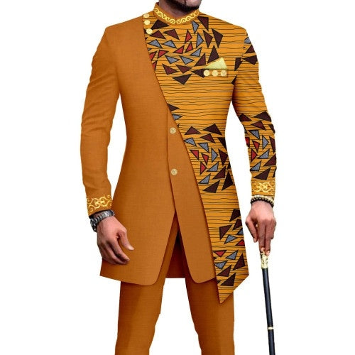 Traje de dos piezas ajustado de talla L para hombre africano de One Piece Dropshipping