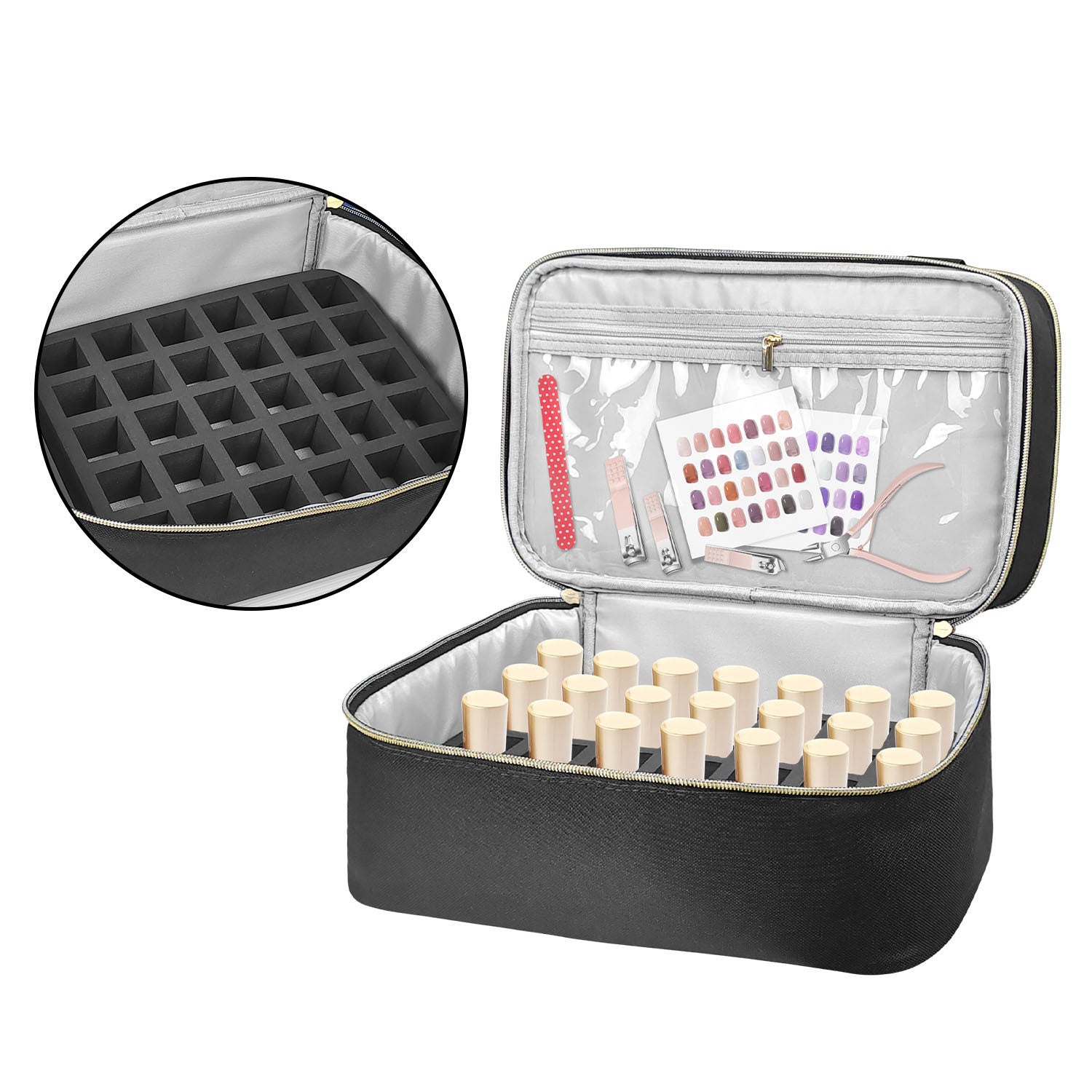 Fresh Arrivals at Buy Center: Handheld Double Deck Manicure Implement Storage Bag