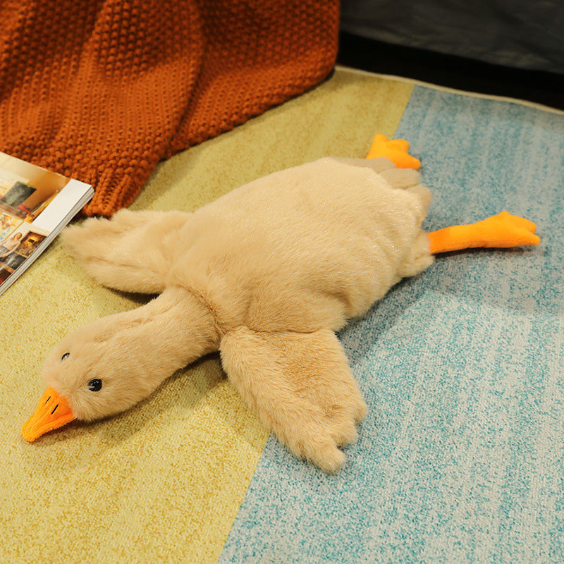 Hot New Items at Buy Center: Removable And Washable Big White Geese Leg-supporting Pillow Plush Toy Brown