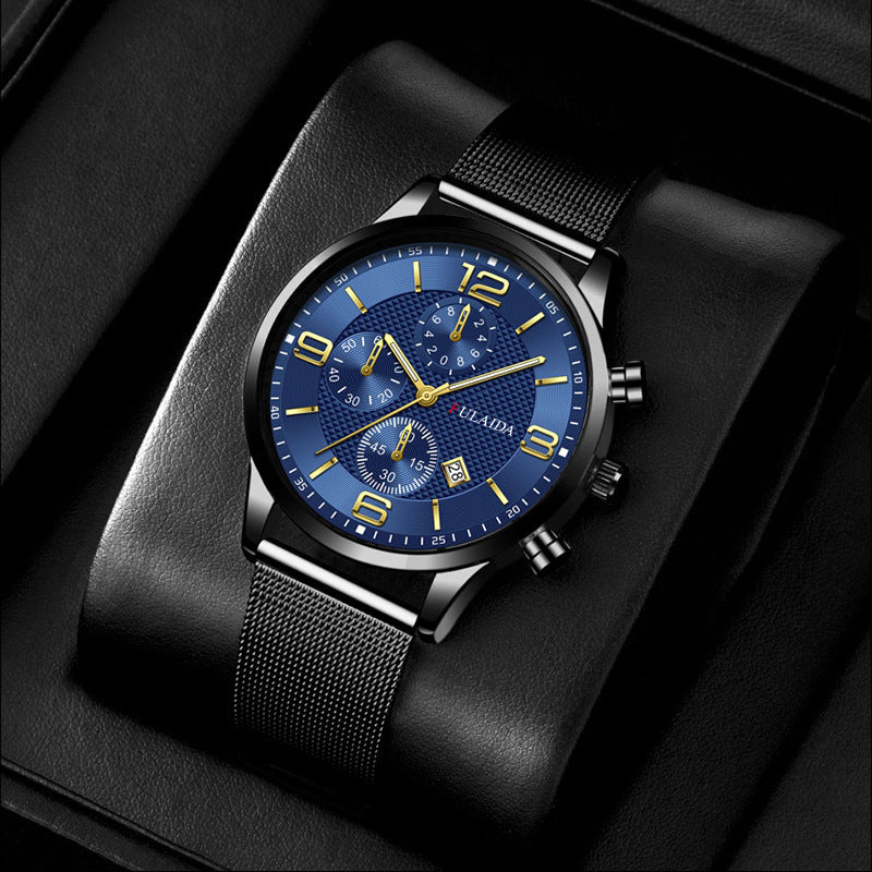 Mesh Strap Calendar Quartz Simple Casual All-match Men's Watch