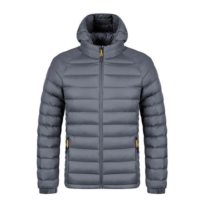 Men's Striped Hooded Warm Cotton-padded Jacket