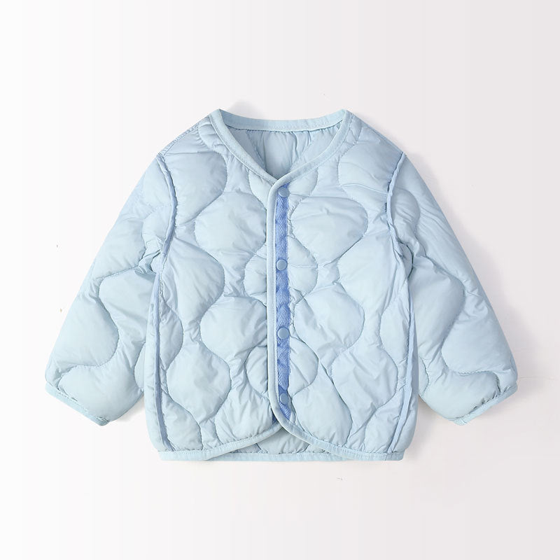 Hot New Arrivals at Buy Center: Lightweight Children's Down Short Baby Down Jacket Lake Blue