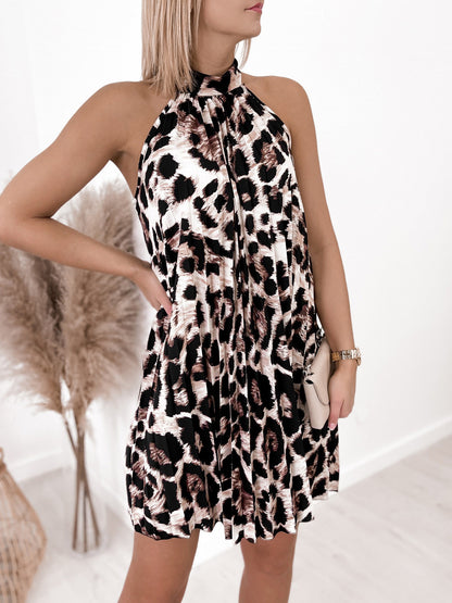 Buy Center Hot Pick-Ladies Fashion Personality Pleated Dress Leopard Print