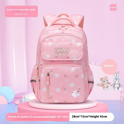 Fresh on the Scene at Buy Center: 6-12-year-old Primary School Children's Backpack Large Capacity Schoolbag Small Pink Pendant