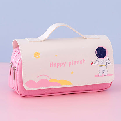 Newly Arrived at Buy Center: Large-capacity Pencil Case Cute Portable Cartoon Creative Multi-function Pink