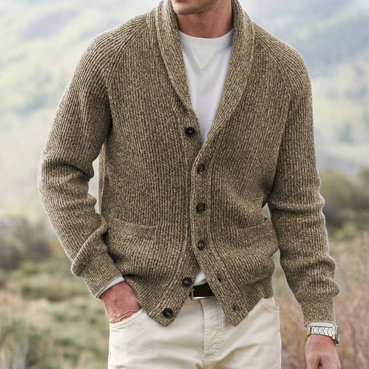 Just Arrived at Buy Center: Men's Lapel Multi-button Thickening Cardigan Coat Camel