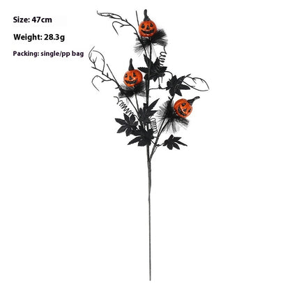 Newly Released at Buy Center: Halloween Decorations Black Horror Pumpkin Twig Cutting Bouquet Black