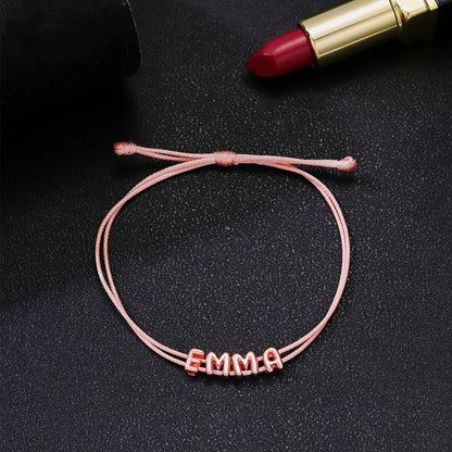 Fresh on the Scene at Buy Center: Personalized DIY 26 Letter Woven Hand Rope Versatile Pink Hand Rope