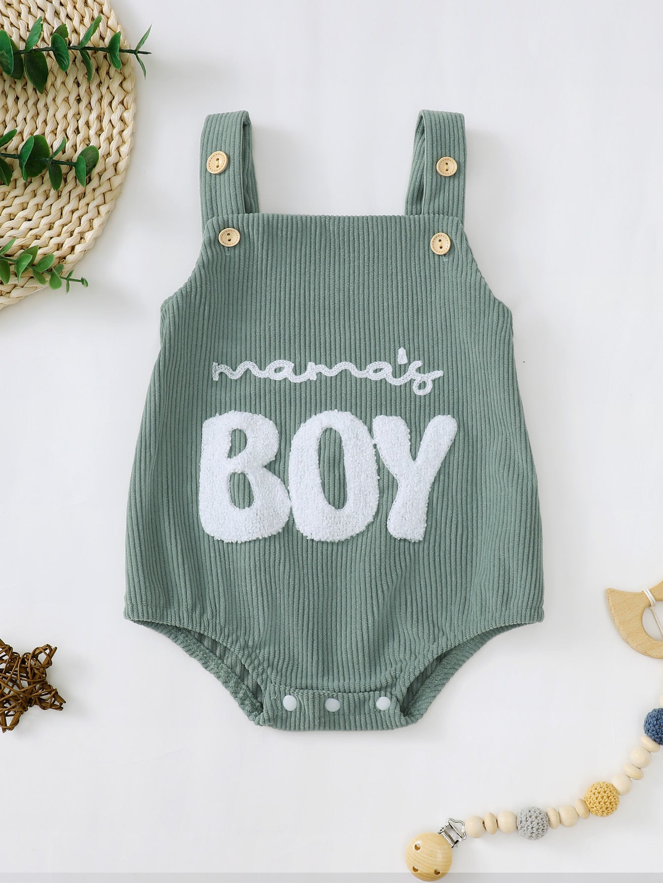 Fresh Arrivals at Buy Center: Male And Female Baby Corduroy Suspender Towel Embroidery