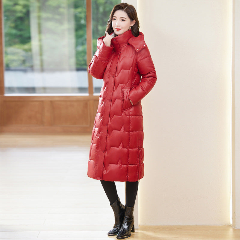 Down Cotton-padded Coat For Women Long Below The Knee Buy Center