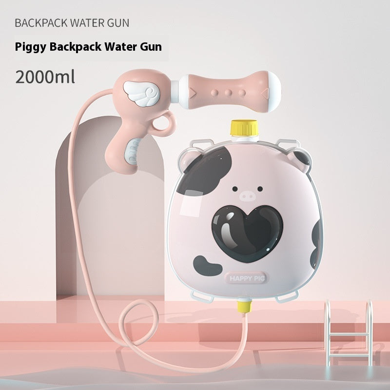 Newly Arrived at Buy Center: Children's Cartoon Backpack Water Gun Water Beach Toys 2000ml Pig