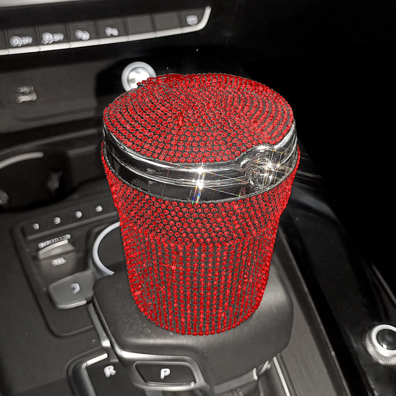 Hot New Arrivals at Buy Center: Creative Covered Diamond Inlaid Car Ashtray Red Diamond Style