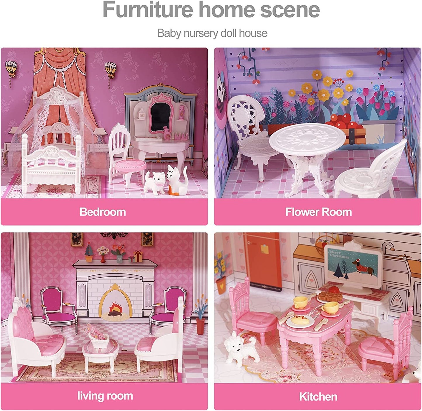 Fresh Arrivals at Buy Center: ROBOTIME 3 Levels Wooden Dollhouse Furniture Dreamhouse Girls Mansion Gift