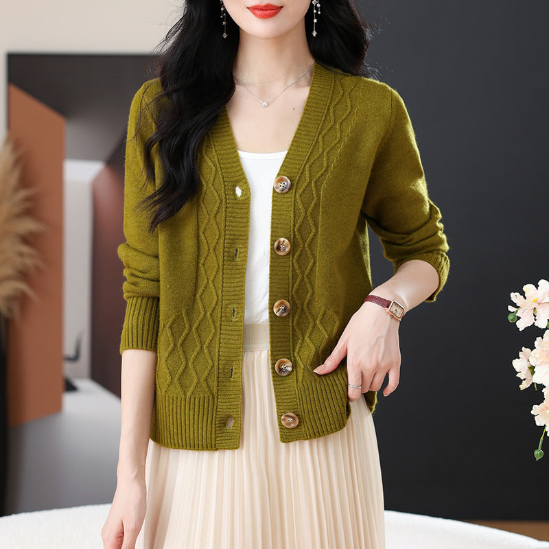 Spring And Autumn Outer Wear Cropped Sweater Coat Women Buy Center