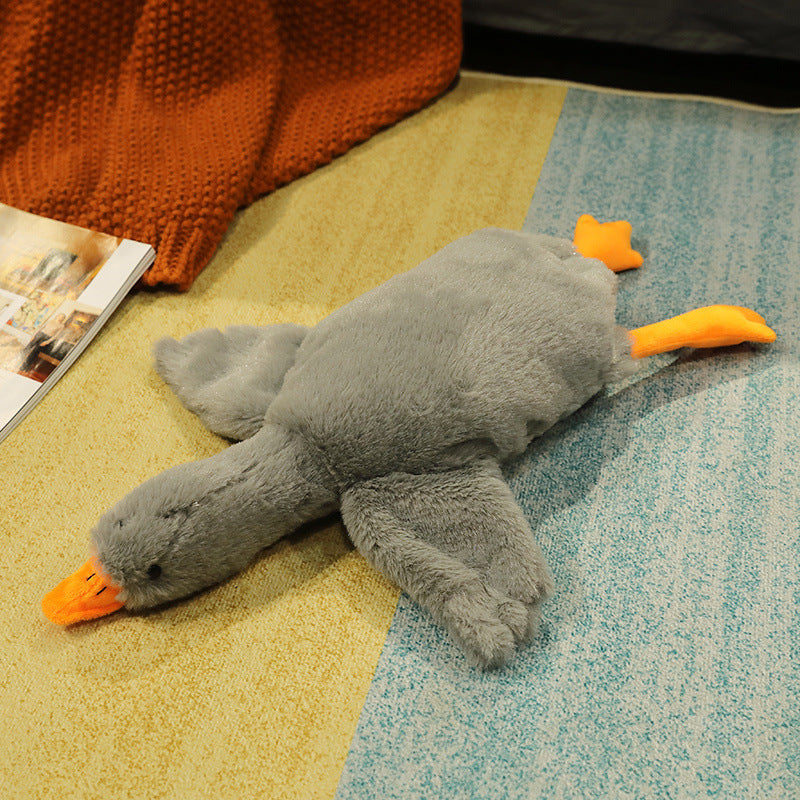 Hot New Items at Buy Center: Removable And Washable Big White Geese Leg-supporting Pillow Plush Toy Gray