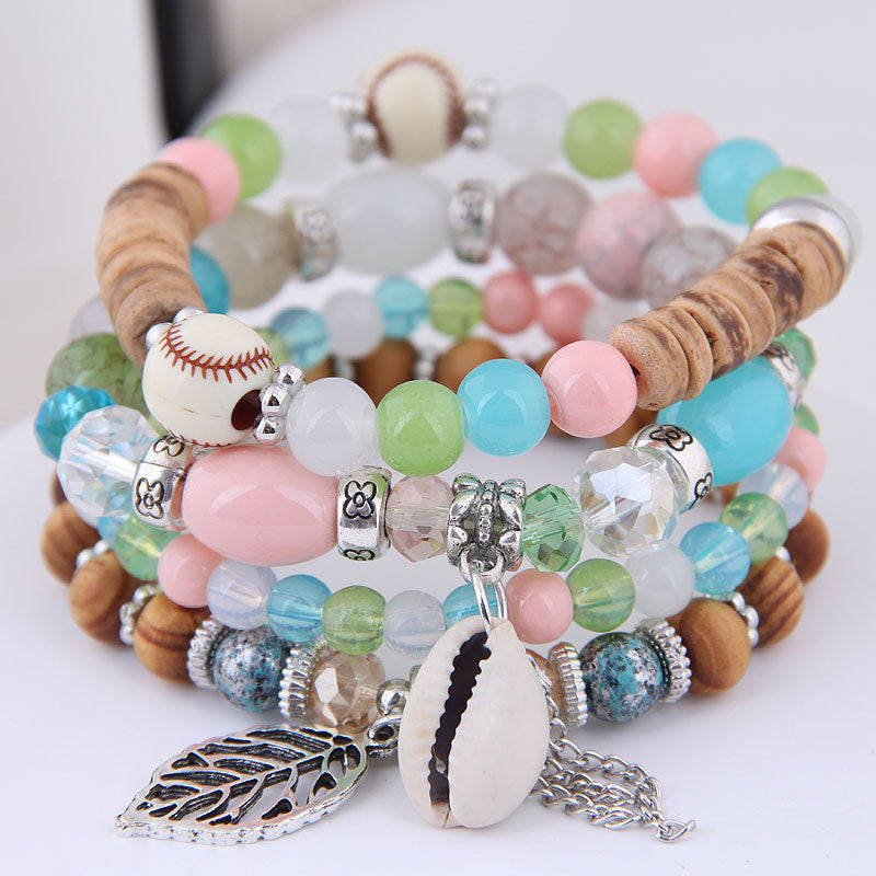 Buy Center Exclusive Offer-Bohemian Ethnic Style Leaf Shell Bracelet Colorful