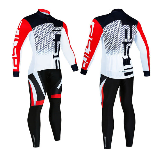 Fresh on the Scene at Buy Center: Men's Riding Jersey Long Sleeve Top And Trousers Wicking Breathable Cycling Suspender Suit