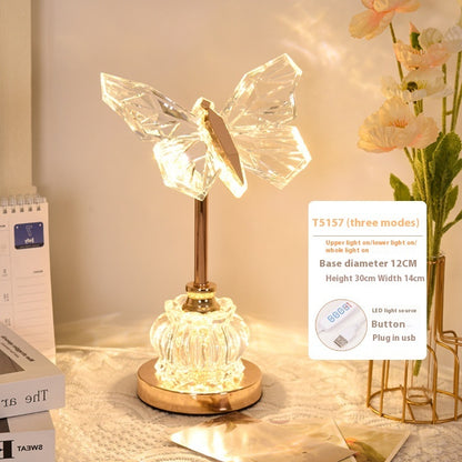 Just Arrived at Buy Center: Butterfly Table Lamp Bedroom Bedside Creative Ambience Light Butterfly Table Lamp USB Plug In