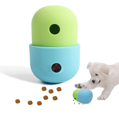 Fresh Arrivals at Buy Center: Pet Puzzle Toy Dog Treat Dispensing Cute Puppy Small Medium Dogs Interactive Chase Toy Pet Funny Enrichment Toys Food Ball For Dog Playing Training Slow Feeder Bowls Yellow with blue