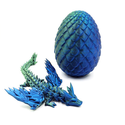 Hot New Items at Buy Center: Print Dragon Ornaments Colorful Movable Crystal Creative Christmas Easter Eggs 2 Blue Green