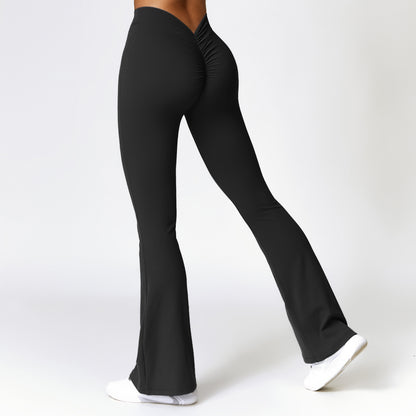 High-waist Quick-drying Fitness Sports Wide Legs Bootcut Trousers Buy Center