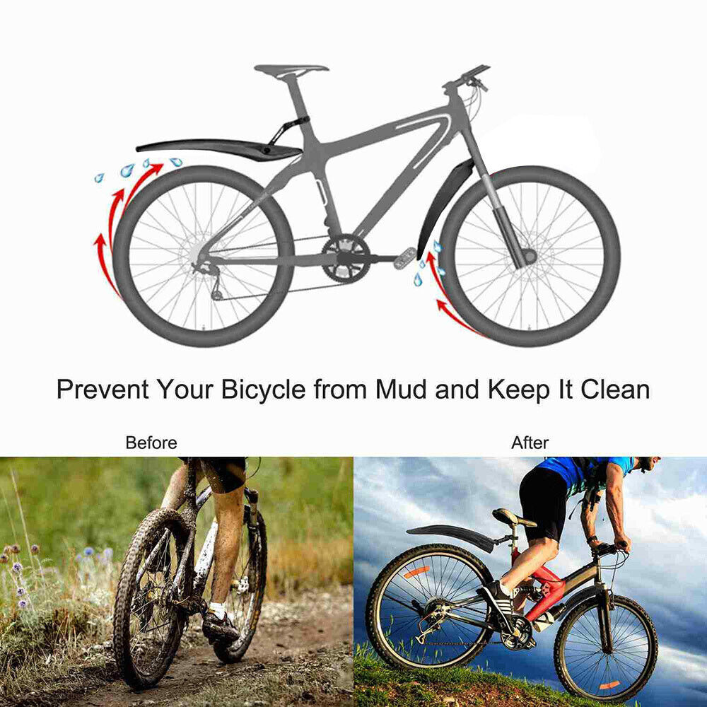 Newly Arrived at Buy Center: 2x Bicycle Mud Guard Fenders Set Mountain Bike Mudguards Front Rear Set